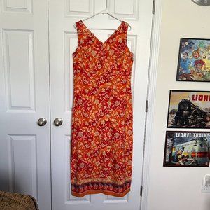 Paradox silk straight tank maxi dress, size 14, vintage circa late 1990's